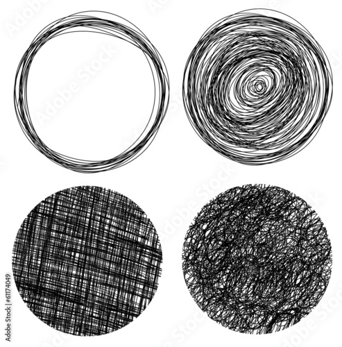 Hand drawn grunge circles
