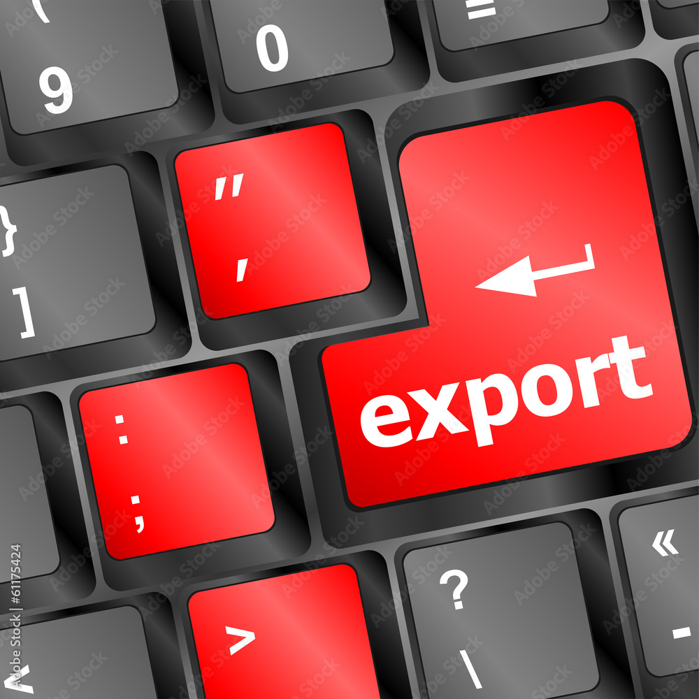 export word on computer keyboard key button export word on computer keyboard key button