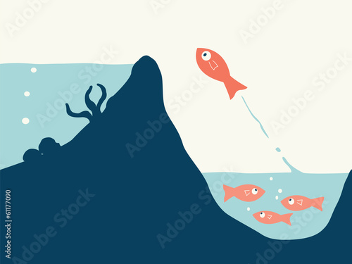 Fish jumping