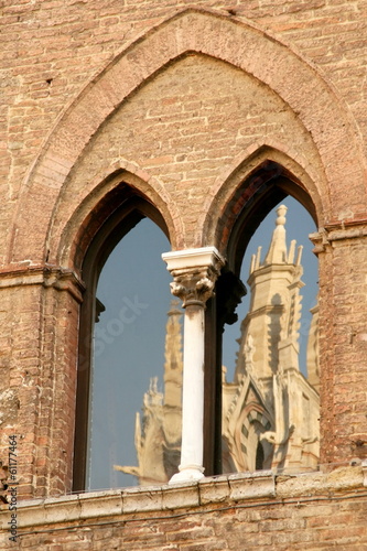 Siena church reflection in İtaly