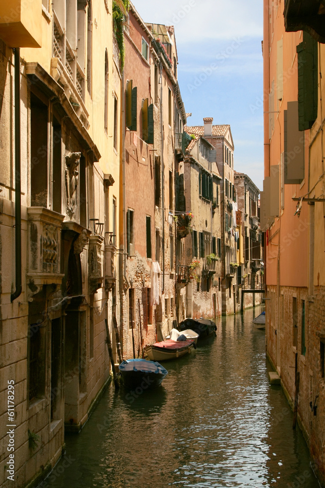 Boats in the canal in Venice