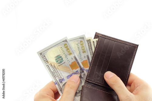 Counting the money from wallet