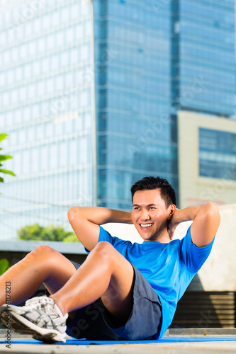 Urban sports - fitness in Asian or Indonesian city
