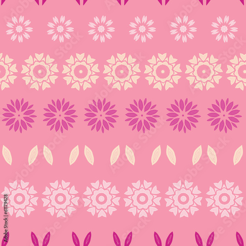 vector pink abstract flowers stripes seamless pattern background