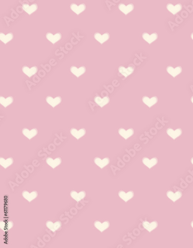 Vector seamless hearts pattern  blurred  soft effect.