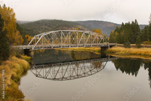 Bridge over water in autumn.
