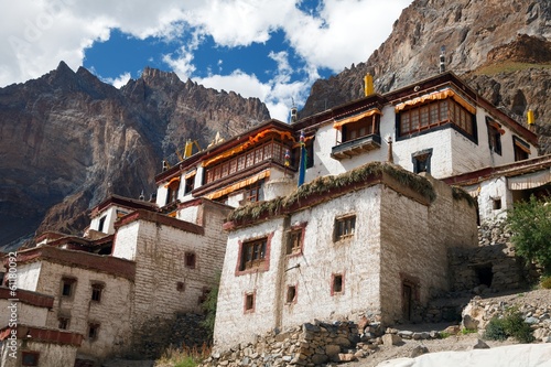 Lingshed gompa - buddhist monastery in Zanskar valley - Ladakh
