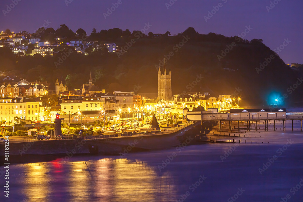 Fototapeta premium Teignmouth at night Devon England