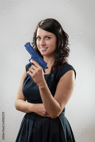 woman with toy gun