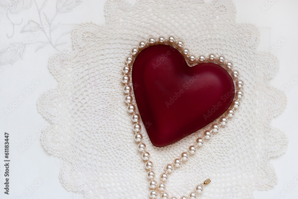 Shades of White with Red Heart