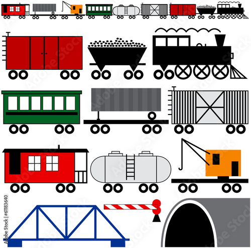 Train Engine and Cars