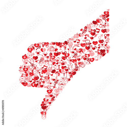 Template design thumb down symbol Valentine's day idea illustrat
