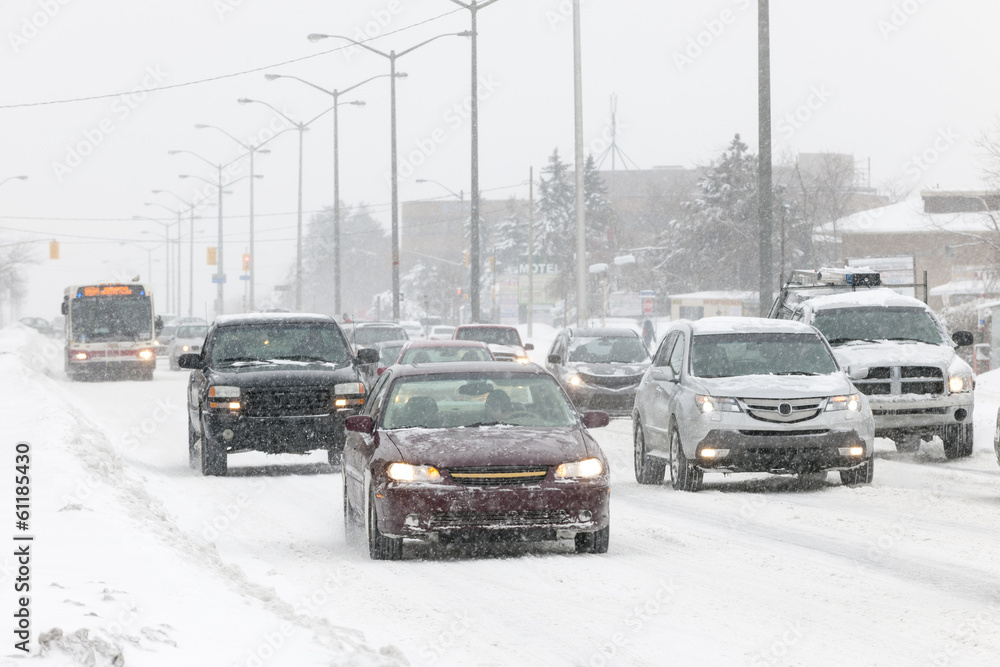 Naklejka premium Winter driving