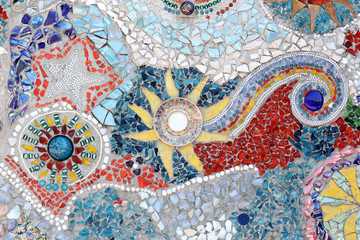 Keuken achterwand Mozaïek Keramische wandtextuur in aardetinten  © kungverylucky