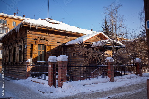 Wallpaper Mural Old wooden house in the Irkutsk city Torontodigital.ca