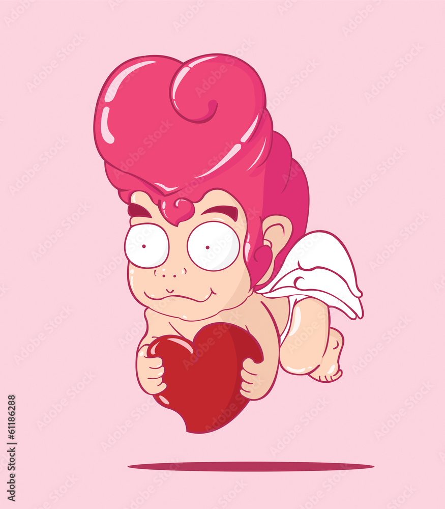 Funny little cupid. Illustration of a Valentine Day Vector Funny little cupid. Illustration of a Valentine Day Vector