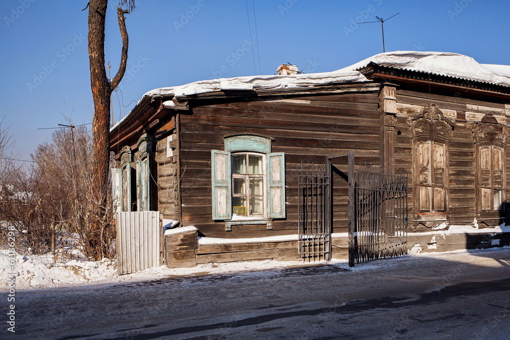 Old wooden house in the Irkutsk city Old wooden house in the Irkutsk city