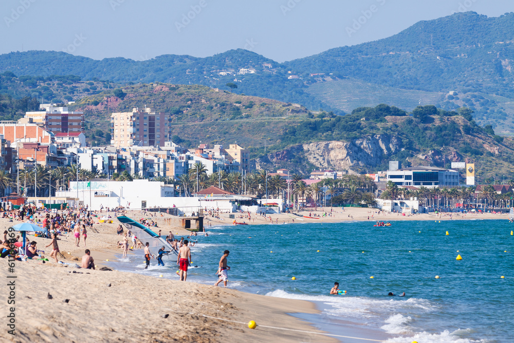 Obraz premium Sea beach in Badalona, Spain