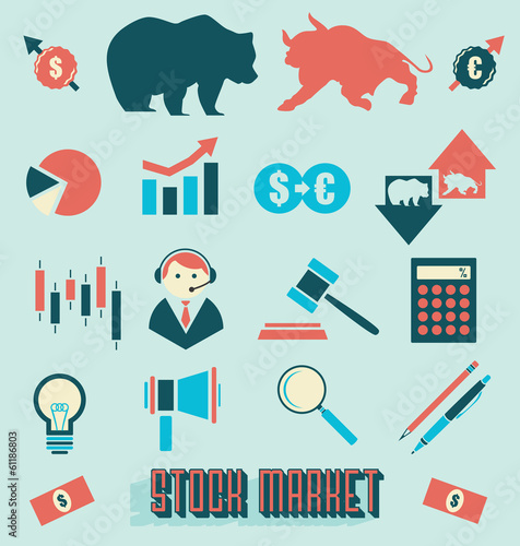 Vector Set: Stock Market Icons and Symbols