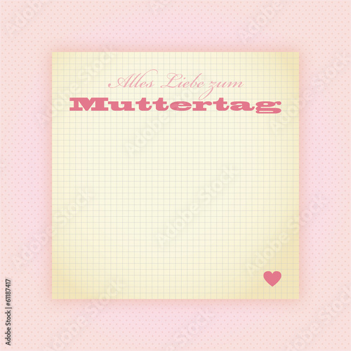 vintage notiz alles liebe zum muttertag