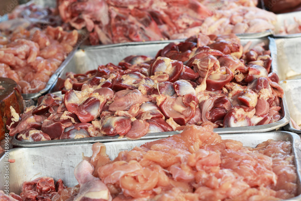 Fresh chicken meat in the markets