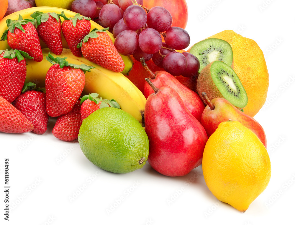 fresh fruits isolated on white background fresh fruits isolated on white background