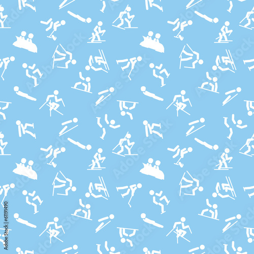 seamless pattern with winter sports icons