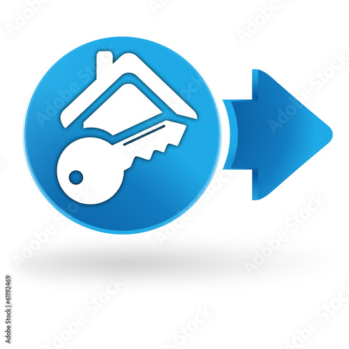 maison sécurisée sur symbole web bleu