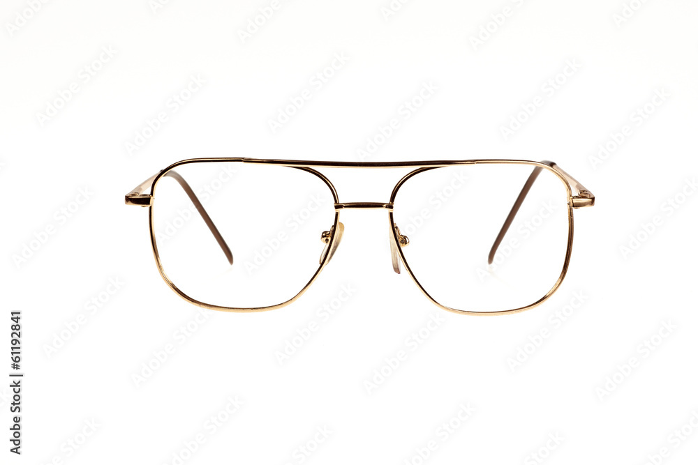 Gold Frame Eye Glasses Isolated White Background Gold Frame Eye Glasses Isolated White Background