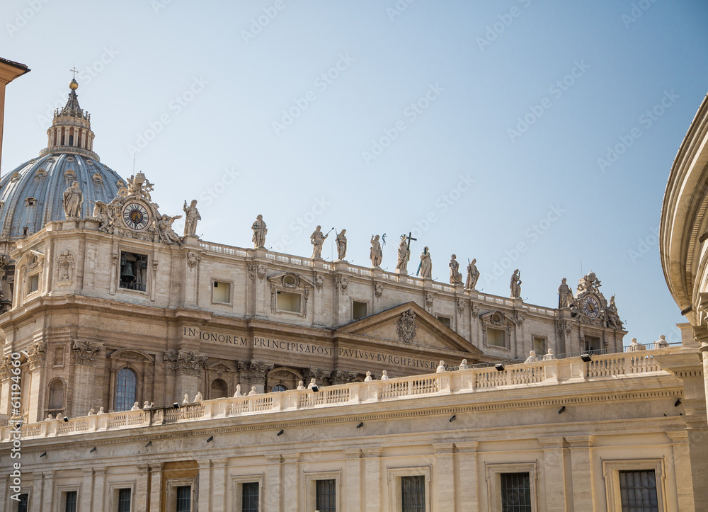 Statues of Popes over Saint Peters