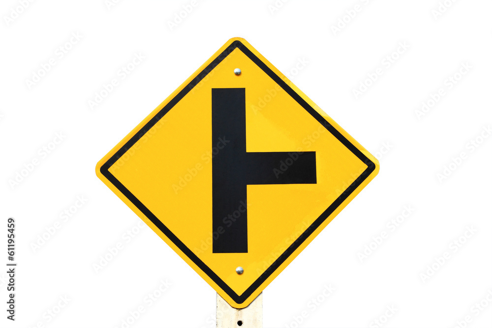 Road sign crossroad on white black background Road sign crossroad on white black background