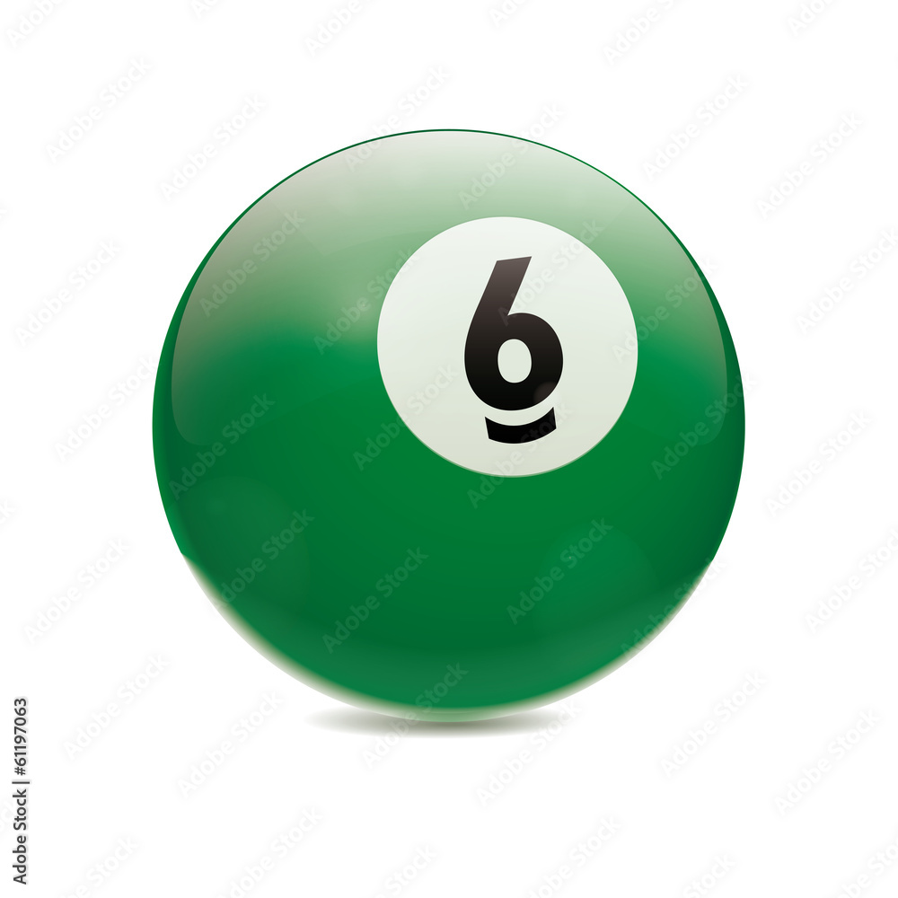 Hyperrealistic Billiard Ball Number 6 Hyperrealistic Billiard Ball Number 6