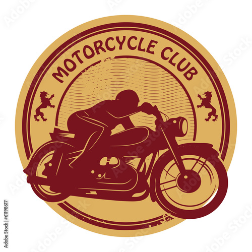 Vintage Motorcycle label, vector illustration