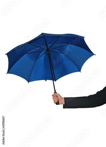 Man hold an umbrella in his hand