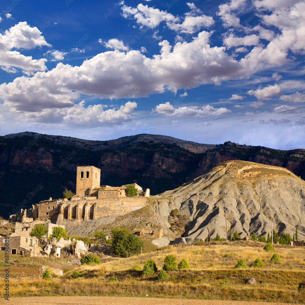 Fototapeta premium Esco in Huesca Aragon Pyrenees of Spain