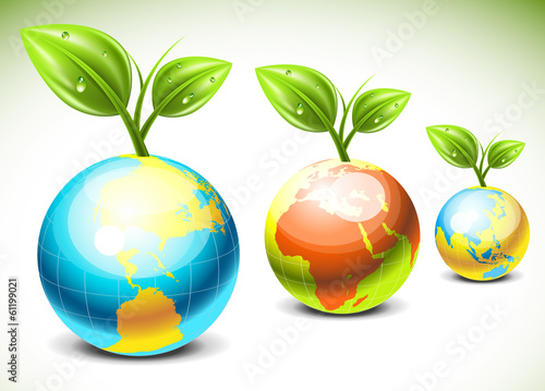 Eco concept with globes