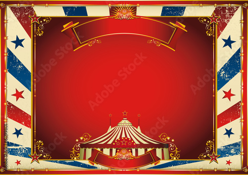 vintage horizontal circus background with big top