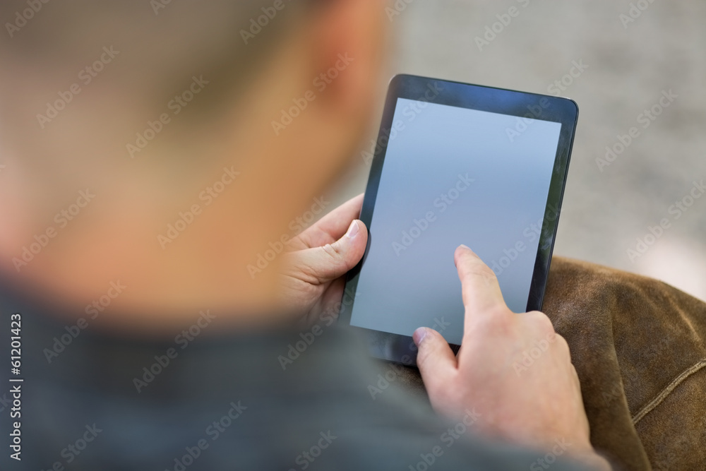 University Student Using Digital Tablet