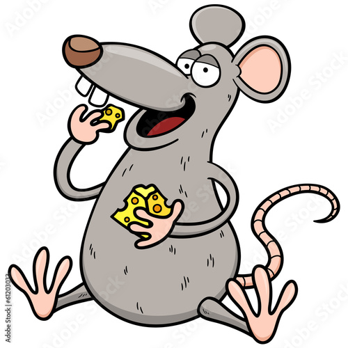 Vector illustration of cartoon rat