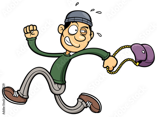 Vector illustration of thief running