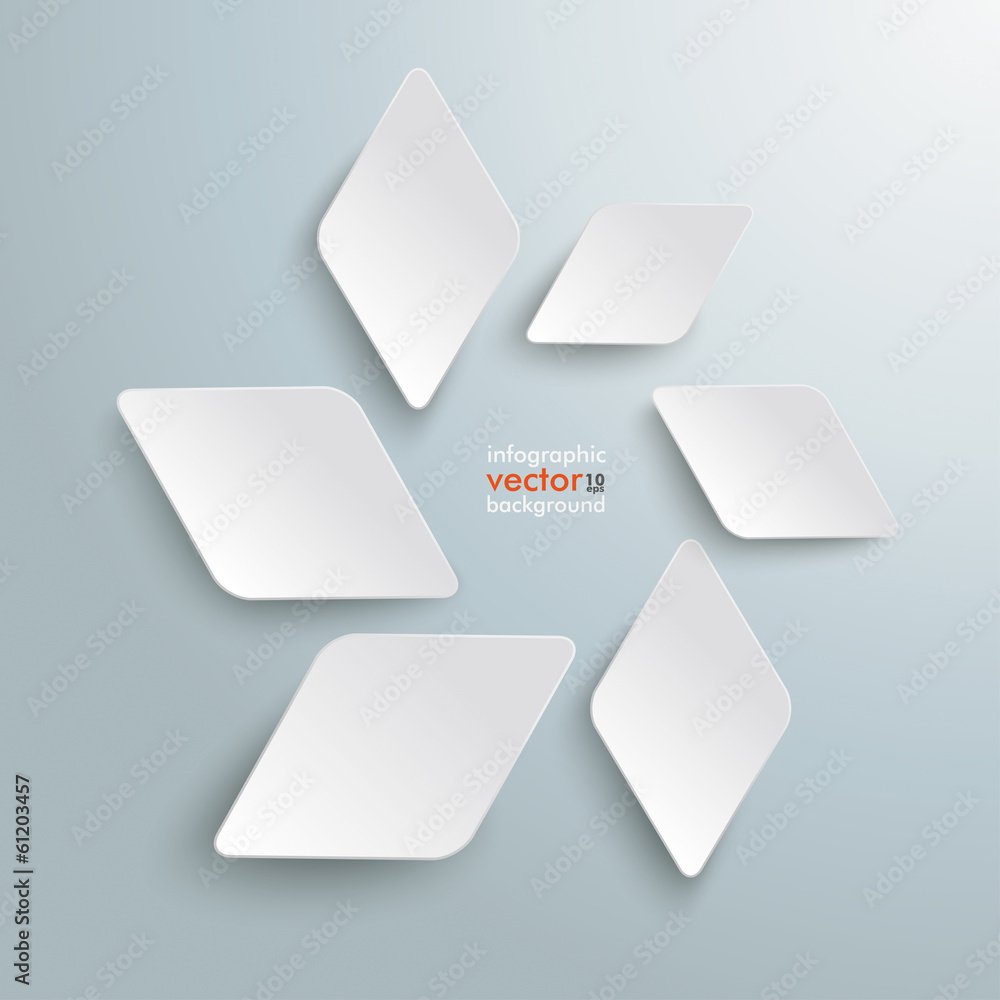 White Rhombus Pieces Abstract Graphic White Rhombus Pieces Abstract Graphic