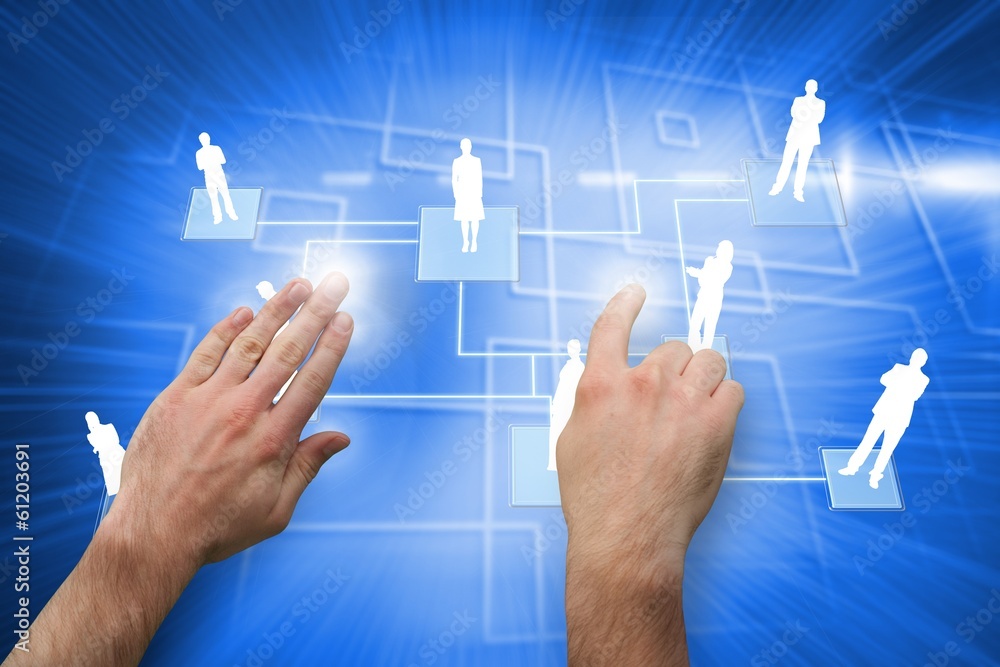 Composite image of hands pointing and presenting Composite image of hands pointing and presenting