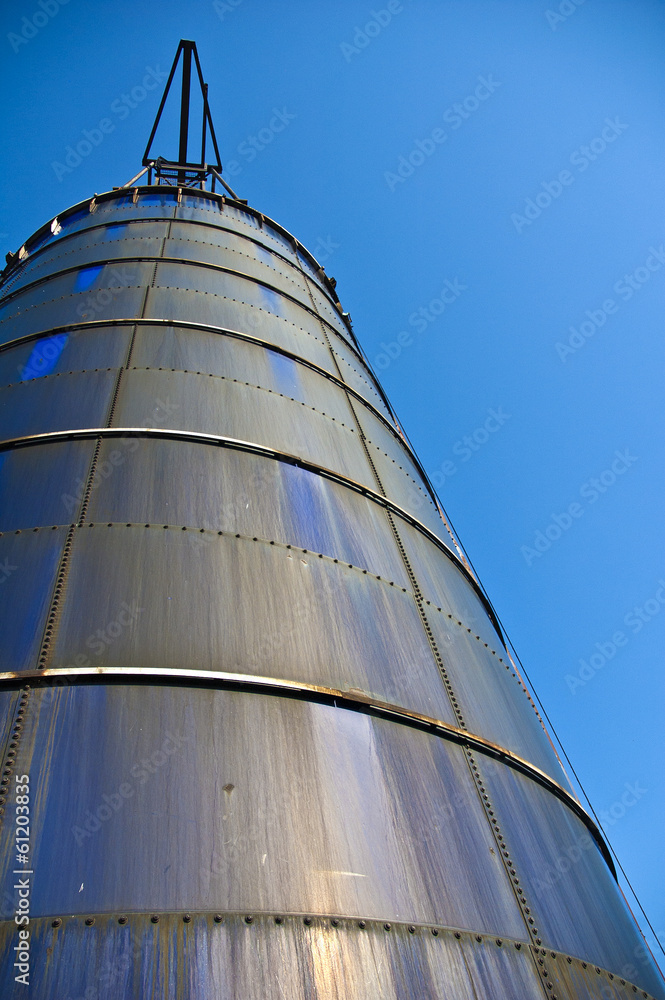 Grain silo storage.