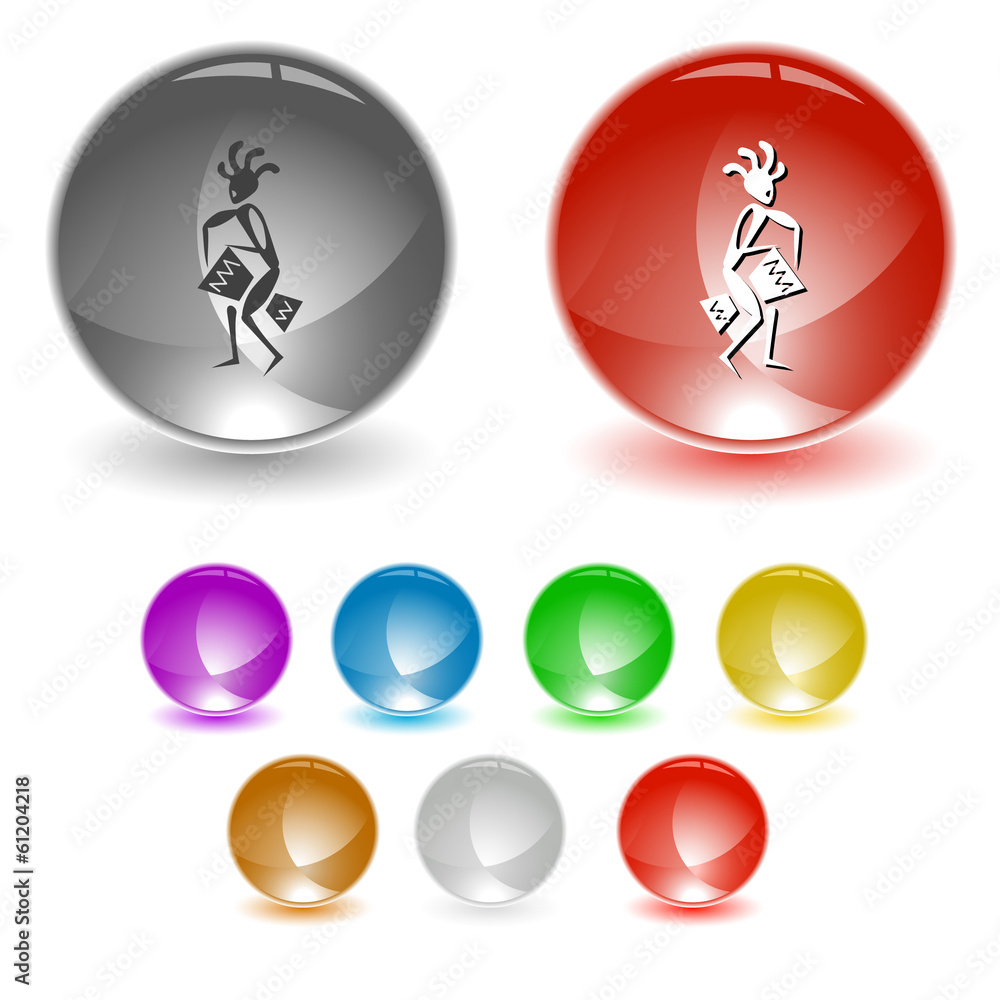Ethnic little man with drum. Vector interface element. Ethnic little man with drum. Vector interface element.
