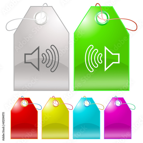 Loudspeaker. Vector tags.