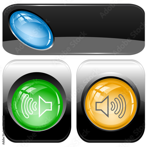 Loudspeaker. Vector internet buttons.