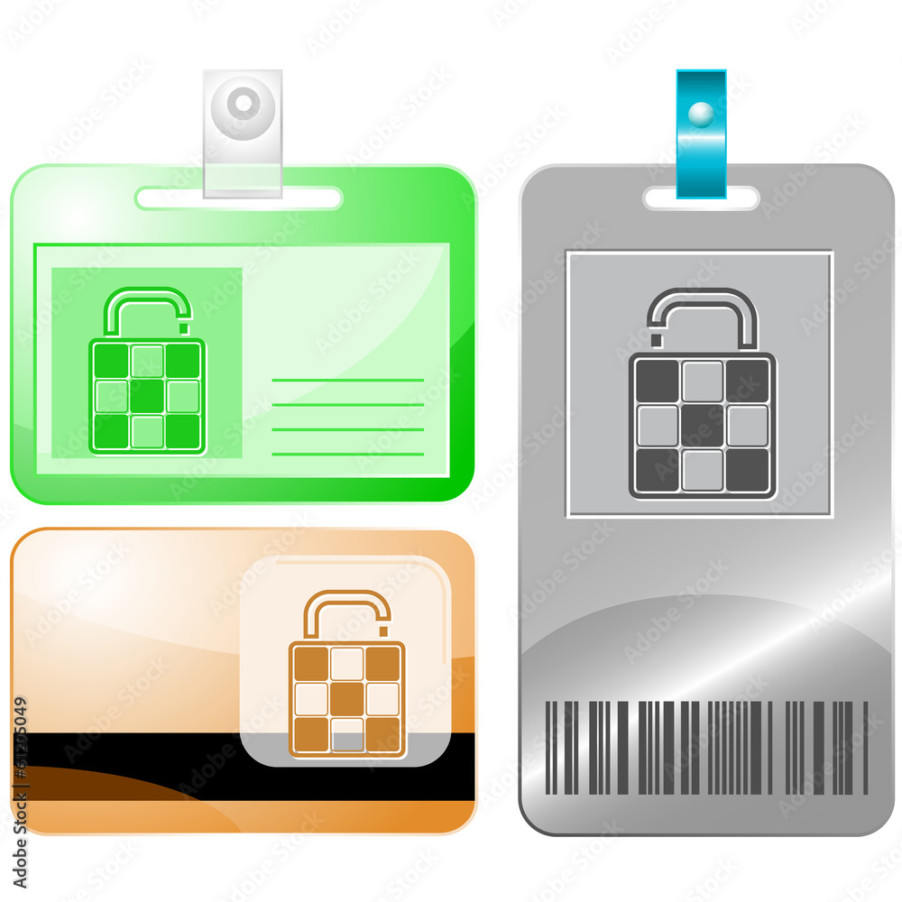 Bag. Vector id cards. Bag. Vector id cards.