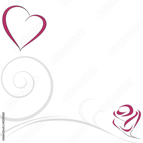 sfondo decorato cuore  e rosa
