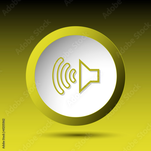 Loudspeaker. Plastic button. Vector illustration.
