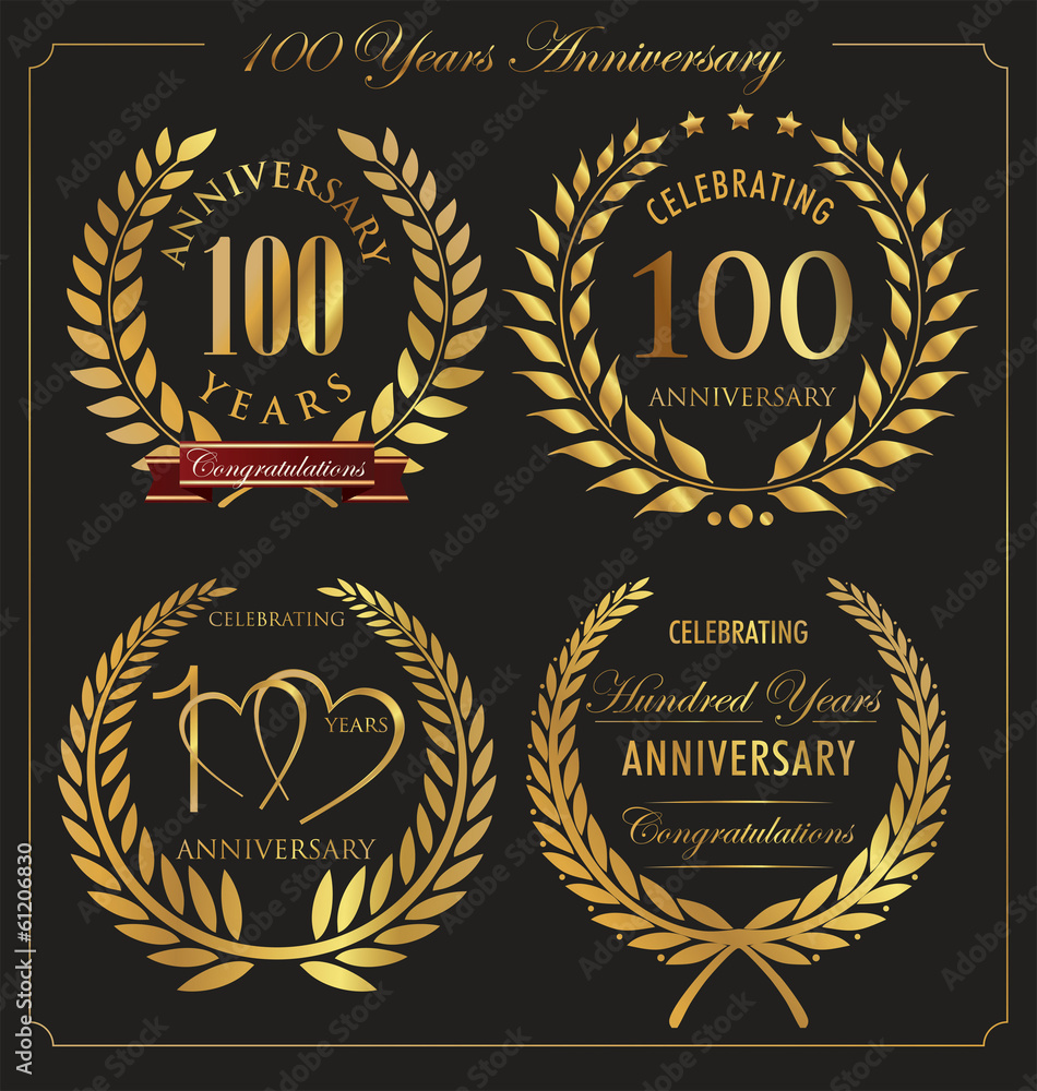 Anniversary golden laurel wreath, 10 years Anniversary golden laurel wreath, 10 years
